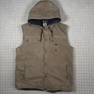 Carhartt Sandstone Sherpa-Lined Hooded Vest 100114-903 L